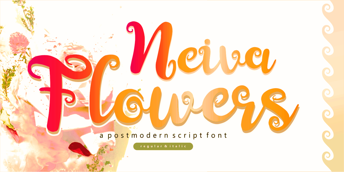 Пример шрифта Neiva Flowers Regular